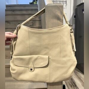 Vintage Beige Leather Handbag